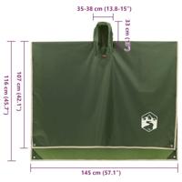 Regenponcho met capuchon 2-in-1 ontwerp 223x145 cm groen - thumbnail