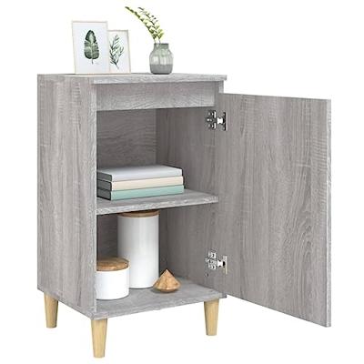 Nachtkastje 40x35x70 cm bewerkt hout grijs sonoma eikenkleurig