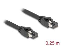 DeLOCK patchkabel s/ftp, rj-45 met cat.8.1 (zwart, 0,25 meter) - thumbnail