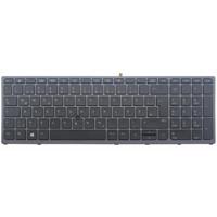 Notebook keyboard for HP Zbook 15 G3 17 G3 with pointer frame backlit German - thumbnail