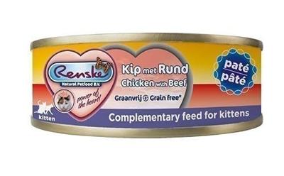 Renske Kitten Graanvrij pâté kip met rund natvoer kat (blikjes) 24 x 70 g