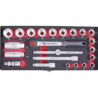 TOOLCRAFT 826373 Dopsleutelset Metrisch 3/8 (10 mm) 23-delig