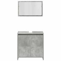 3-delige Badkamermeubelset bewerkt hout betongrijs - thumbnail
