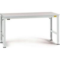 Manuflex LU4143.7035 ESD ESD-werktafel universele standaard achtergrond tafel met rubber schijf, bxdxh = 2500 x 800 x 760-870 mm Grijs-wit (RAL 7035) - thumbnail