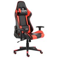 Gamestoel draaibaar PVC rood - thumbnail