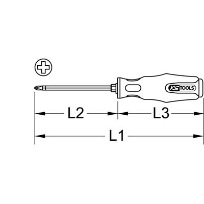 KS Tools 151.1108 151.1108 Kruiskop schroevendraaier PH 2