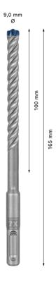 Bosch Accessoires Expert SDS plus-7X hamerboor 9 x 100 x 165 mm - 1 stuk(s) - 2608900094 Bosch Accessoires Expert SDS plus-7X hamerboor 9 x 100 x 165 mm - 1 stuk(s) - 2608900094