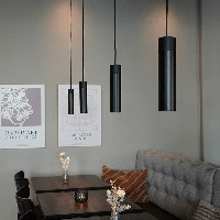 Nordlux Tilo hanglamp zwart hout & metaal GU10 fitting - thumbnail