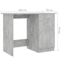 Bureau 100x50x76 cm bewerkt hout betongrijs - thumbnail
