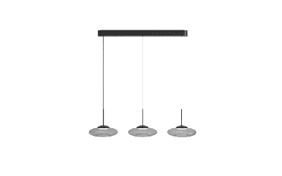 Lyora 3-lichts hanglampBounto zwart helder glas - 108170