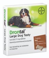 Drontal Dog Flavor 525/504/175 mg ontwormingsmiddel hond XL 2tbl - thumbnail