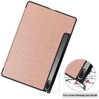 Lunso - Lenovo Tab P12 Pro - Tri-Fold Bookcase hoes - Rose Goud - thumbnail