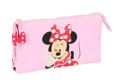 Pennenetui met 3 vakken Minnie Mouse Naive Roze 22 x 12 x 3 cm