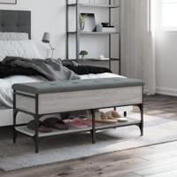 Schoenenbank 102x42x45 cm bewerkt hout grijs sonoma eikenkleur - thumbnail