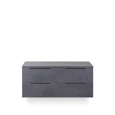 Seville Badmeubelset 120 cm - 4 laden - Wastafel Blad Beton Antraciet Edge greep