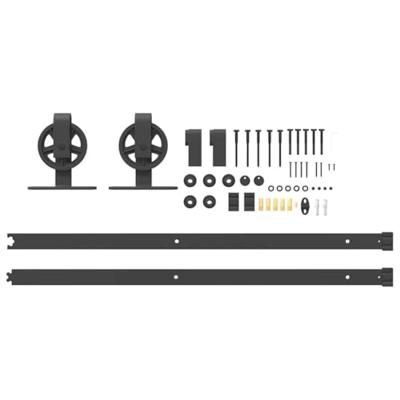 Doos met onderdelen voor schuifdeur 183 cm staal zwart