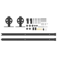 Doos met onderdelen voor schuifdeur 183 cm staal zwart - thumbnail