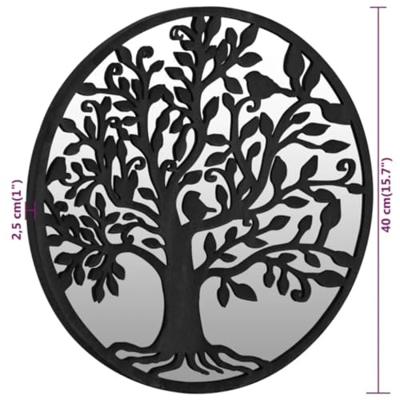 VidaXL Spiegel rond 40x2,5 cm ijzer zwart