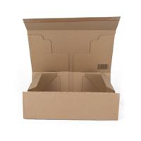 Postdoosjes met klepsluiting enkelgolf 308 x 210 x 110 mm (a4 formaat) bruin | 20 stuks - thumbnail