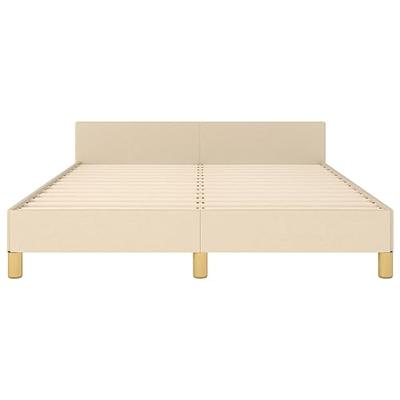 Bedframe zonder matras stof crèmekleurig 140x200 cm