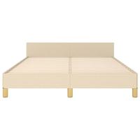Bedframe zonder matras stof crèmekleurig 140x200 cm - thumbnail