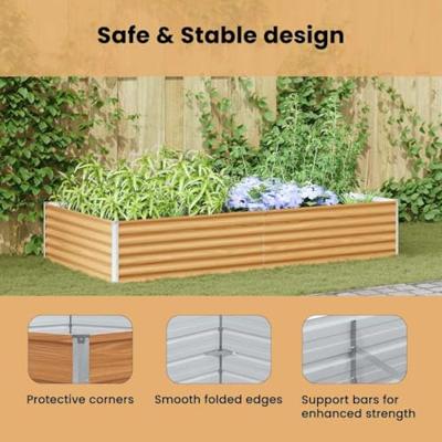 Verhoogde plantenbak 195 x 50 x 36 cm Gegalvaniseerd staal