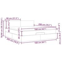 Ottoman bed met matras 160x200cm stof donkergrijs - thumbnail