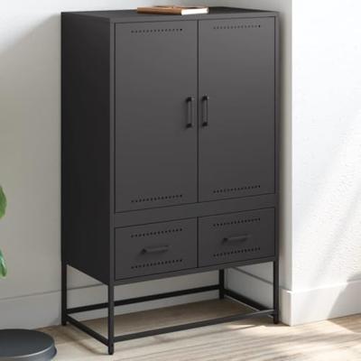 Hoge kast 68x39x111,5 cm staal zwart