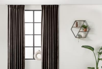 Lifa-Living - gordijn - fluweel - verduisterend - wasbaar - donker bruin - 150 x 250 cm