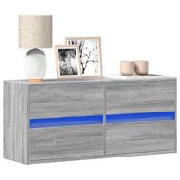 Tv-wandmeubel met LED-verlichting 100x31x45 cm grijs sonoma - thumbnail