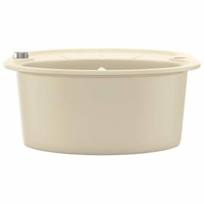 VidaXL Gootsteen enkele bak ovaal graniet beige