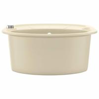 VidaXL Gootsteen enkele bak ovaal graniet beige - thumbnail