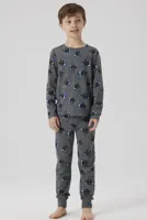 Name it jongens pyjama - Skull - 104 - Grijs - 104 - 104 - 104 - thumbnail