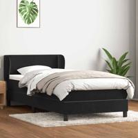 Boxspring met matras fluweel zwart 80x210 cm - thumbnail