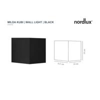 Nordlux Milda kubi 2418331003 LED-buitenlamp (wand) 4.90 W LED-module Zwart - thumbnail
