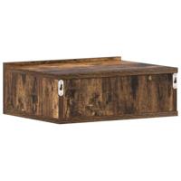 Nachtkastje zwevend 40x30x15 cm bewerkt hout gerookt eikenkleur - thumbnail