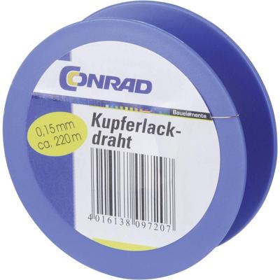 Conrad Components Koperdraad gelakt Buitendiameter (incl. isolatielak): 0.20 mm 110 m