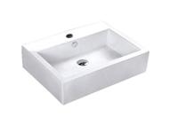 Wastafel Opbouw/Hangend Feel Rechthoek 58x46x16cm Keramiek Glans Wit 1 Kraangat Overloop - thumbnail