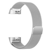 Fitbit Charge 3 & 4 milanese bandje - Maat: Large - Zilver - thumbnail