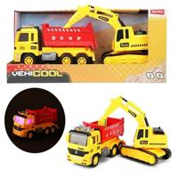 Toi-Toys Cars & trucks kiepwagen met graafmachine - thumbnail