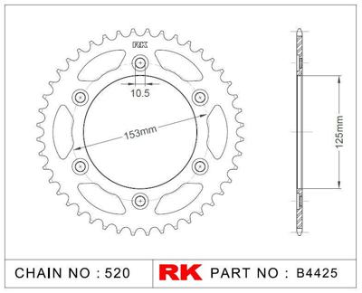 RK Chain wheel 520 45z steel silver