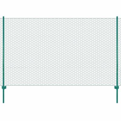 VidaXL Draadgaashek met palen 25x1,5 m staal groen