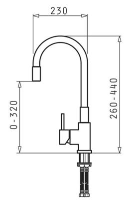 Keukenmengkraan PYRAMIS FLESSI black edition