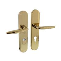 Intersteel Veiligheidsbeslag SKG3 ovaal kerntrekbeveiliging profielcilincergat 72mm messing titaan PVD achterdeurbeslag - thumbnail