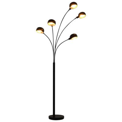 Lamp staand 5xE14 200 cm zwart en goud