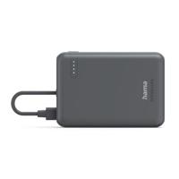 Hama Power Pack Travel met kabel 10000mAh 2 uitgangen:2x USB-C Powerbank Grijs - thumbnail