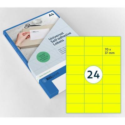 Etiket Rillprint 70x37mm fluorgeel 2400 etiketten Etiket Rillprint 70x37mm fluorgeel 2400 etiketten