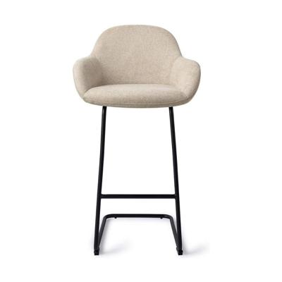 Jesper Home Barkruk 'Kushi' Arch Black, kleur Ivory Ivy (zithoogte 77cm)