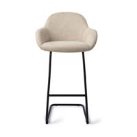 Jesper Home Barkruk 'Kushi' Arch Black, kleur Ivory Ivy (zithoogte 77cm) - thumbnail