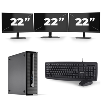 HP ProDesk 400 G1 SFF - Intel Core i5-4e Generatie - 8GB RAM - 256GB SSD - Windows 10 + 3x 22 inch Monitor - thumbnail